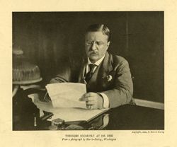 Theodore Roosevelt at His Desk