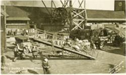 The docks along the Garonne River at Bassens, France