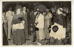 President and Mrs. Tubman in a church in or near Seville, Spain with other dignitaries and Catholic officials
