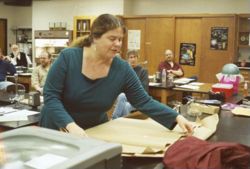 Ann Grens in IU South Bend classroom, 2005