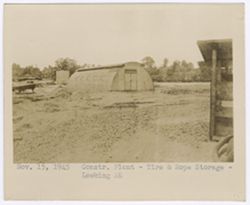 Construction plant tire and rope storage, Nov. 15, 1945