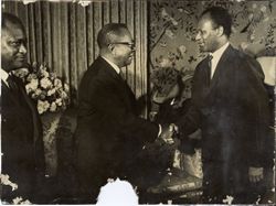 President William V. S. Tubman greets guest