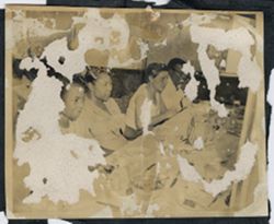Dignitaries seated for dinner on the yacht
