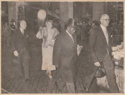 Leaving the City Hall after official reception in Rotterdam