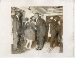 President William V. S. Tubman greets guests in front entrance