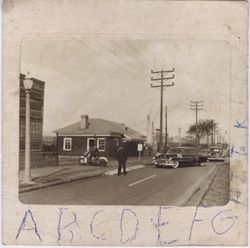 Photo of motorcade with alphabet scribbled in margins