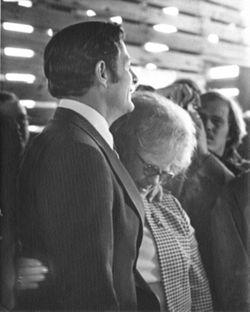 Bayh with older woman supporter