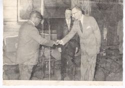 President William V. S. Tubman formally greets guest