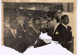 President William V. S. Tubman greets dignitary