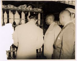 President William V. S. Tubman examines industrial machinery