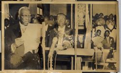 Senator E. J. Morgan administers oath of allegiance to the President