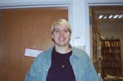 Betsy Lucal outside of office at IU South Bend