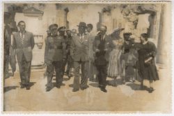 President Tubman on a tour of the Alcazar with Spanish officials and Liberian dignitaries in Toledo, Spain