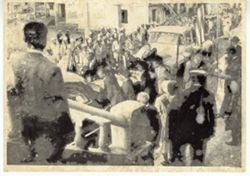 Pall-bearers carrying coffin