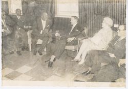 Ambassador to UN, Ambassador to France and Representative of the Presbyterian Church casually sit and chat