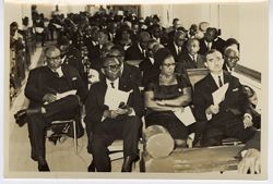 President William V. S. Tubman and Mrs. Tubman sit during funeral service