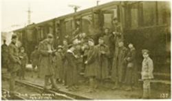 Members of Base Hospital 13 leaving Limoges