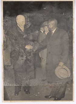 President Tubman greeting German dignitary