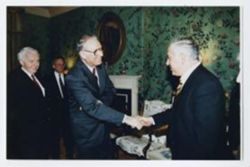 Shaking hands with Netanyahu