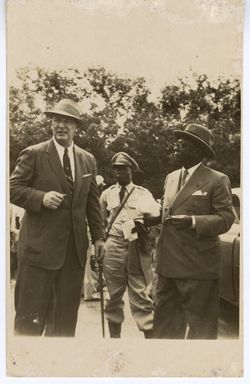 President William V. S. Tubman and two others have conversation