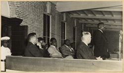 President William V. S. Tubman speaks during visit