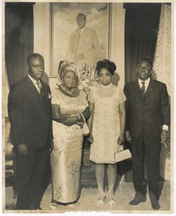 President William V. S. Tubman and woman and couple pose for portrait