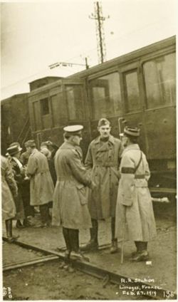Members of Base Hospital 13 leaving Limoges