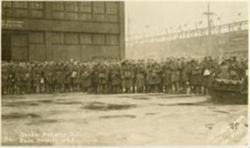 Soldiers at the docks at Hoboken, New Jersey