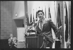 Senator Birch Bayh speaking
