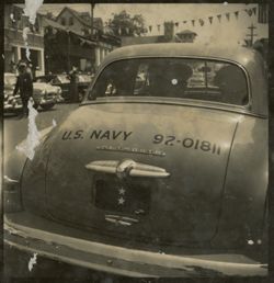 Back view of vehicle that reads U.S. Navy 92-01811