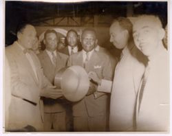 President William V. S. Tubman on a tour during a state visit to Haiti