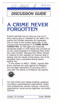 A Crime Never Forgotten