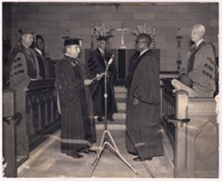 President William V. S. Tubman recieves an honorary degree from Fairleigh Dickinson University