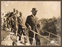 President Tubman descending gangway