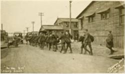 Soldiers on their way to the Quarter Master