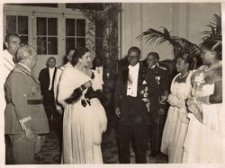 President Tubman walking with Carmen Polo at reception