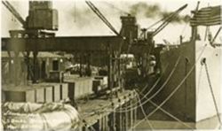 The docks along the Garonne River at Bassens, France