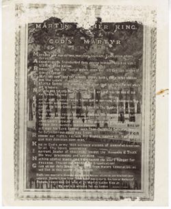 Martin Luther King commemorative plaque