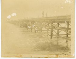 Men standing on top of long wharf