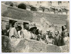 President William V. S. Tubman on tour of Roman Coliseum with family and other Liberians