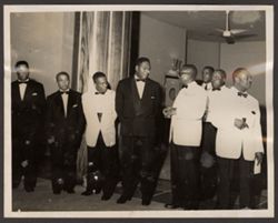 President William V. S. Tubman, Ambassador C.L. Simpson, Charles D. Sherman, Brigidare General J.H. Dickerson, and others at a reception