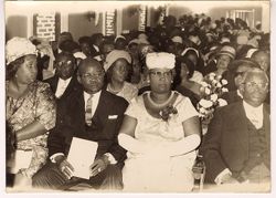 Congregation seated in church