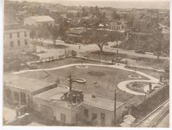 Aerial view of playground and surrounding  neighborhood