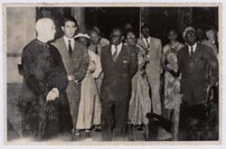 President Tubman and others on a tour with a clergyman