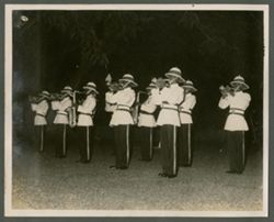 Military band in uniforms play