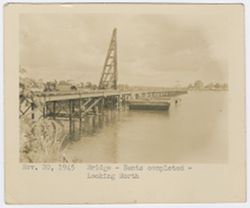 Bridge bents completed, Nov. 20, 1945