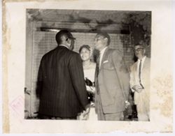 President William V. S. Tubman speaks to young couple