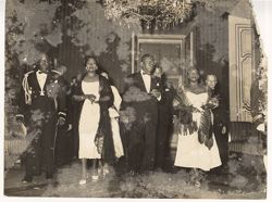 Portrait of President William V. S. Tubman  and Mrs. Tubman with top military officials