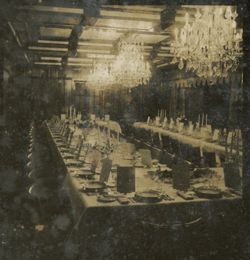 Dining room set for formal dinner