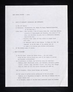 "My East Africa: Dreams and Visions" - Accompanying material, undated
